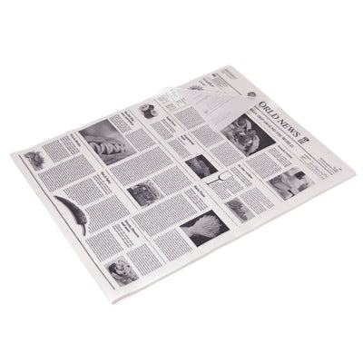 DeinPack Einschlagpapier Pergamentersatz Fettdicht I 100% biologisch abbaubarer, kompostierbares Einpackpapier I 50 Stück Verpackungspapier Zuschnitte 38 x 50 cm Zeitungsmotiv weiß