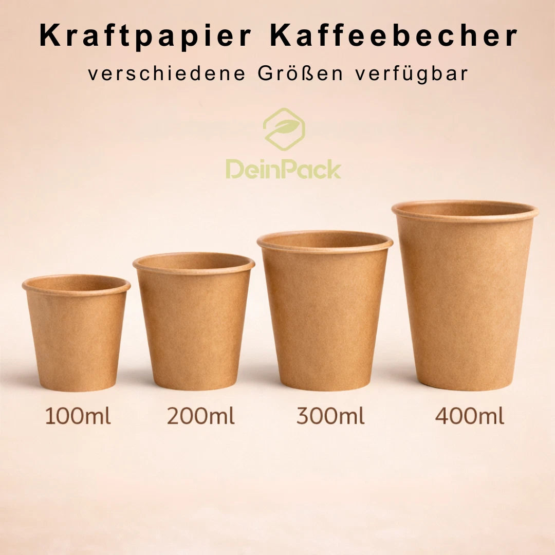 Kaffeebecher Pappbecher braun I Probierbecher Trinkbecher | div. Größen