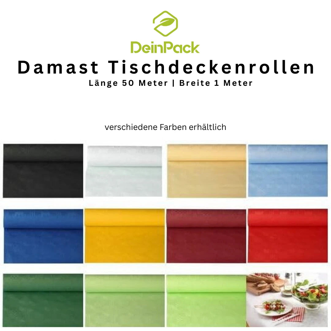 Tischdeckenrolle Damast | 50 Meter lang 1 Meter breit