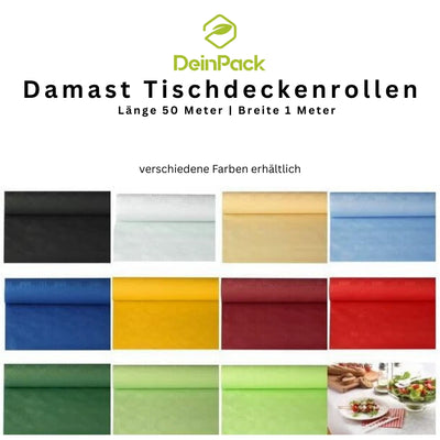Tischdeckenrolle Damast | 50 Meter lang 1 Meter breit