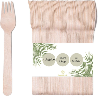 Gabel Holz Birke | Einweggabel | kompostierbar | nachhaltig