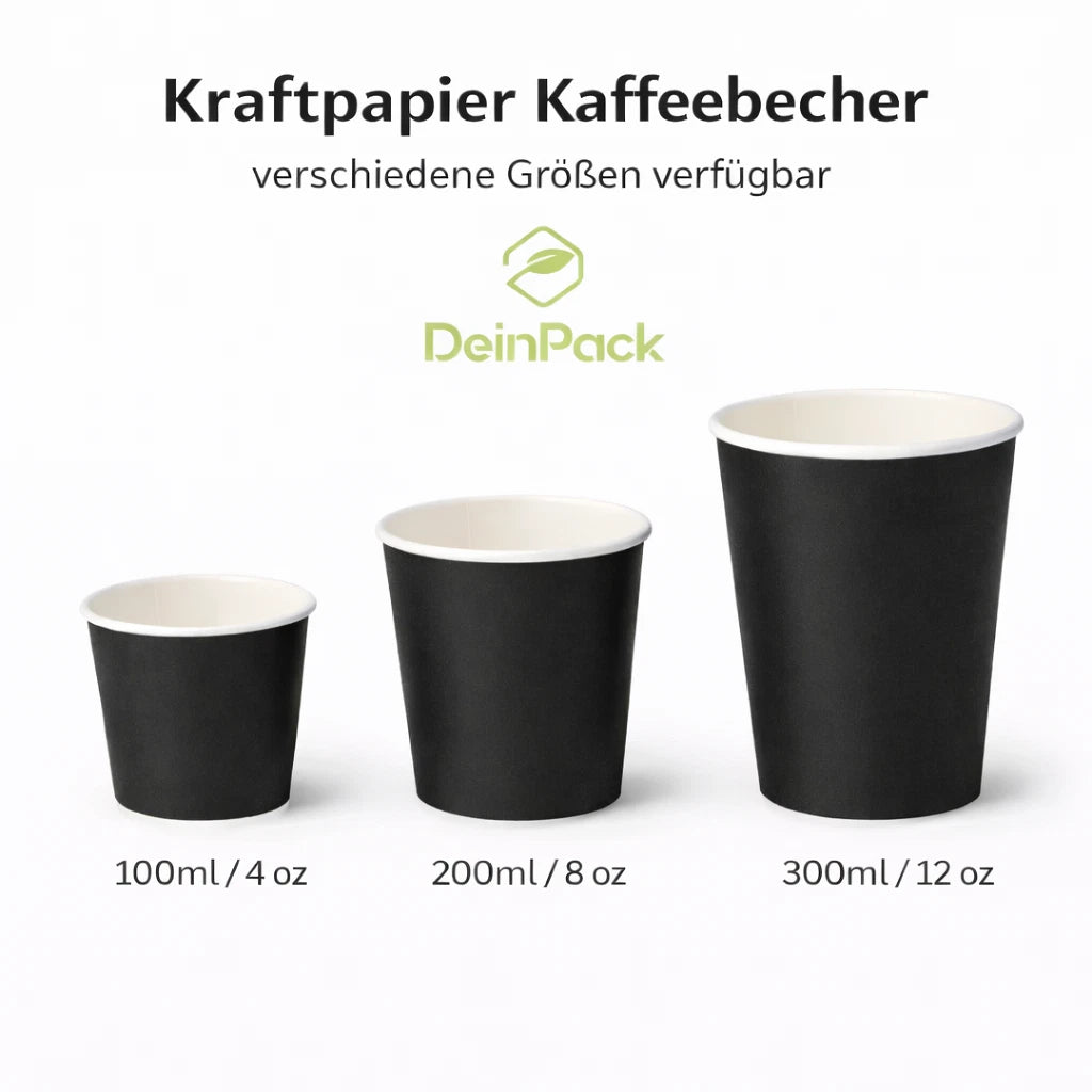 Kaffeebecher schwarz I Probierbecher Trinkbecher | div. Größen