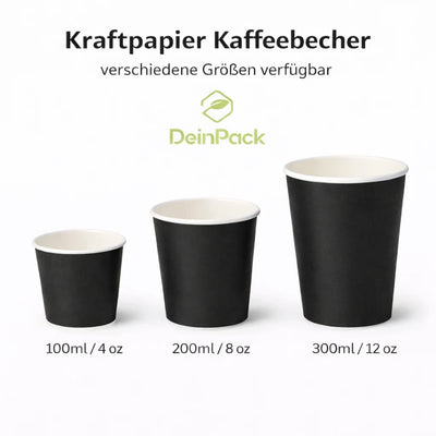 Kaffeebecher schwarz I Probierbecher Trinkbecher | div. Größen