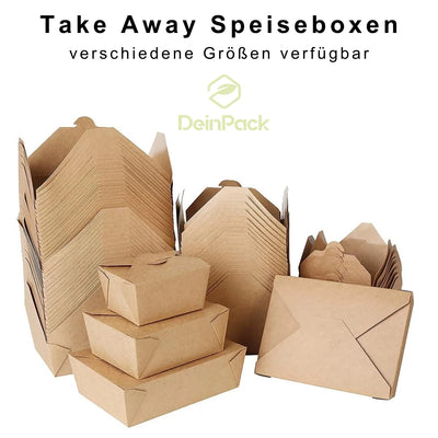 DeinPack Speise Box Take Away I Bio Speisebox mit Faltdeckel