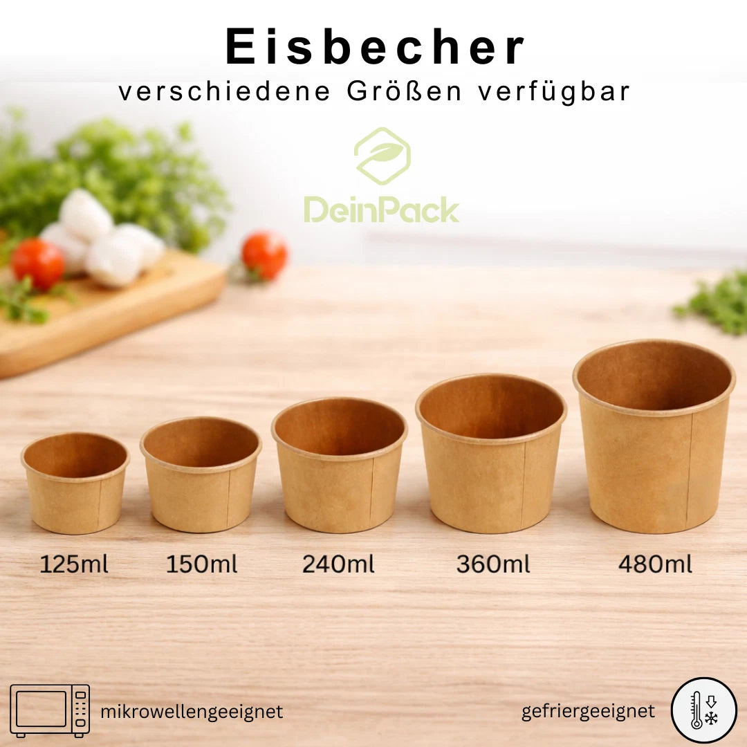 Universal Karton | Eisbecher | Einwegschalen für EIS