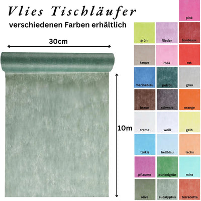 DeinPack Vlies Tischläufer Rolle 30 cm x 10 m - verschiedene Farben