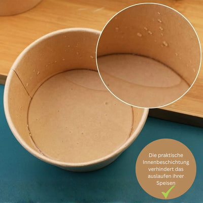 Suppenbecher to Go mit Deckel braun | Einwegbecher | div. Größen