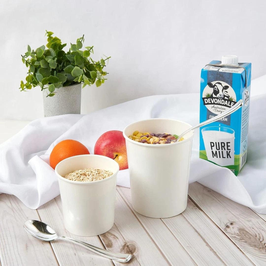 Suppenbecher to Go mit Deckel weiß | Einwegbecher | div. Größen