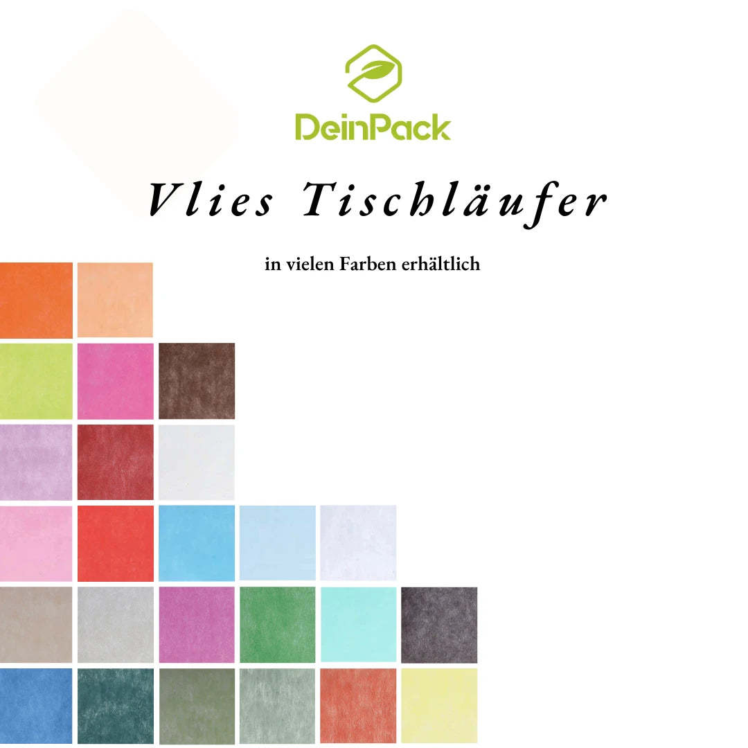 DeinPack Vlies Tischläufer Rolle 30 cm x 10 m - verschiedene Farben