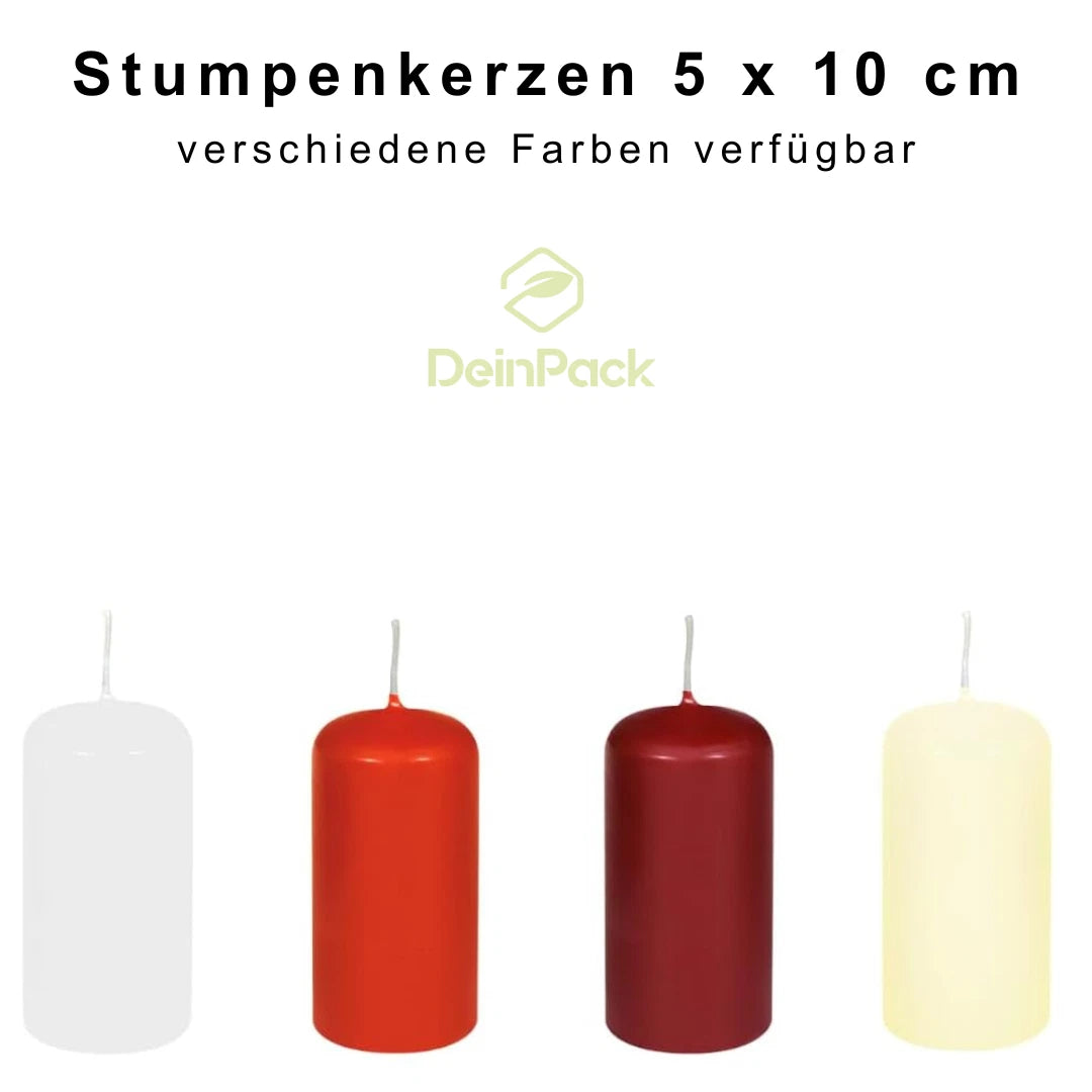 Stumpenkerze Ø50 x 100 mm HORECA Qualität | 15 Stunden Brenndauer