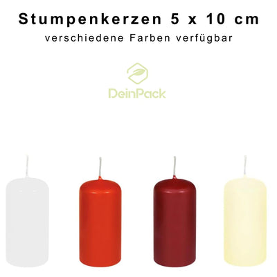 Stumpenkerze Ø50 x 100 mm HORECA Qualität | 15 Stunden Brenndauer
