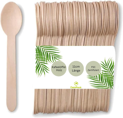 Kaffeelöffel Holz Birke | Einweglöffel | kompostierbar | nachhaltig
