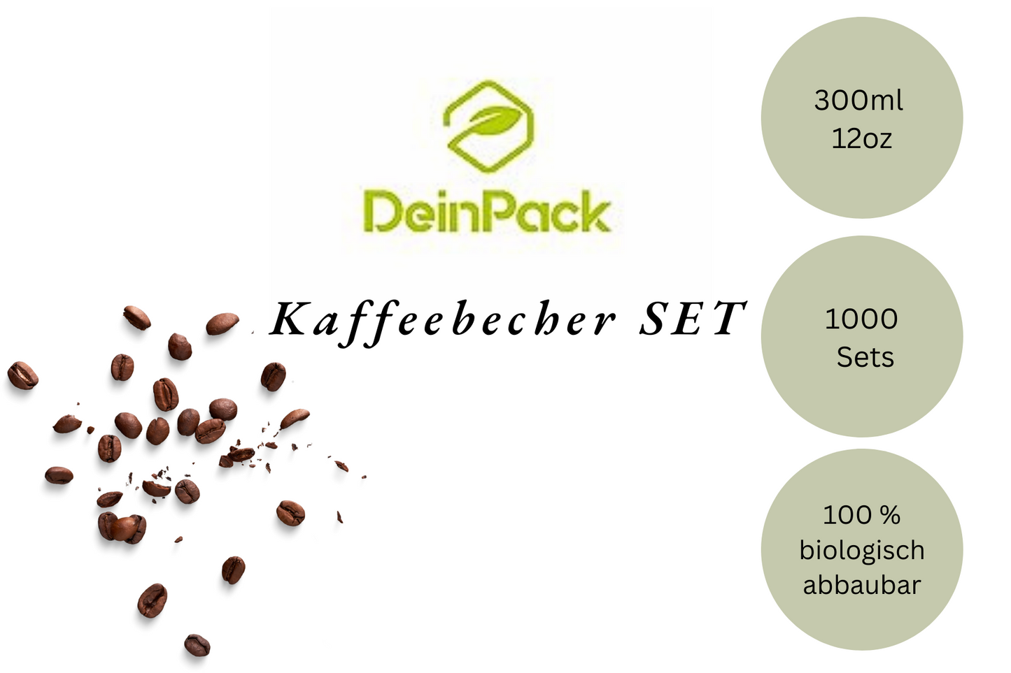 Kaffebecher 300ml mit Bargasse Deckel
