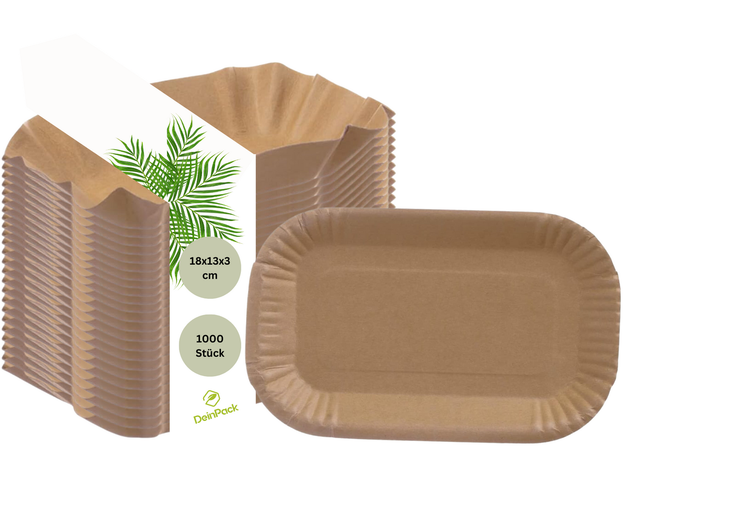 Pappschüsseln Bio Braun | 180x130x30mm 1000 Stück