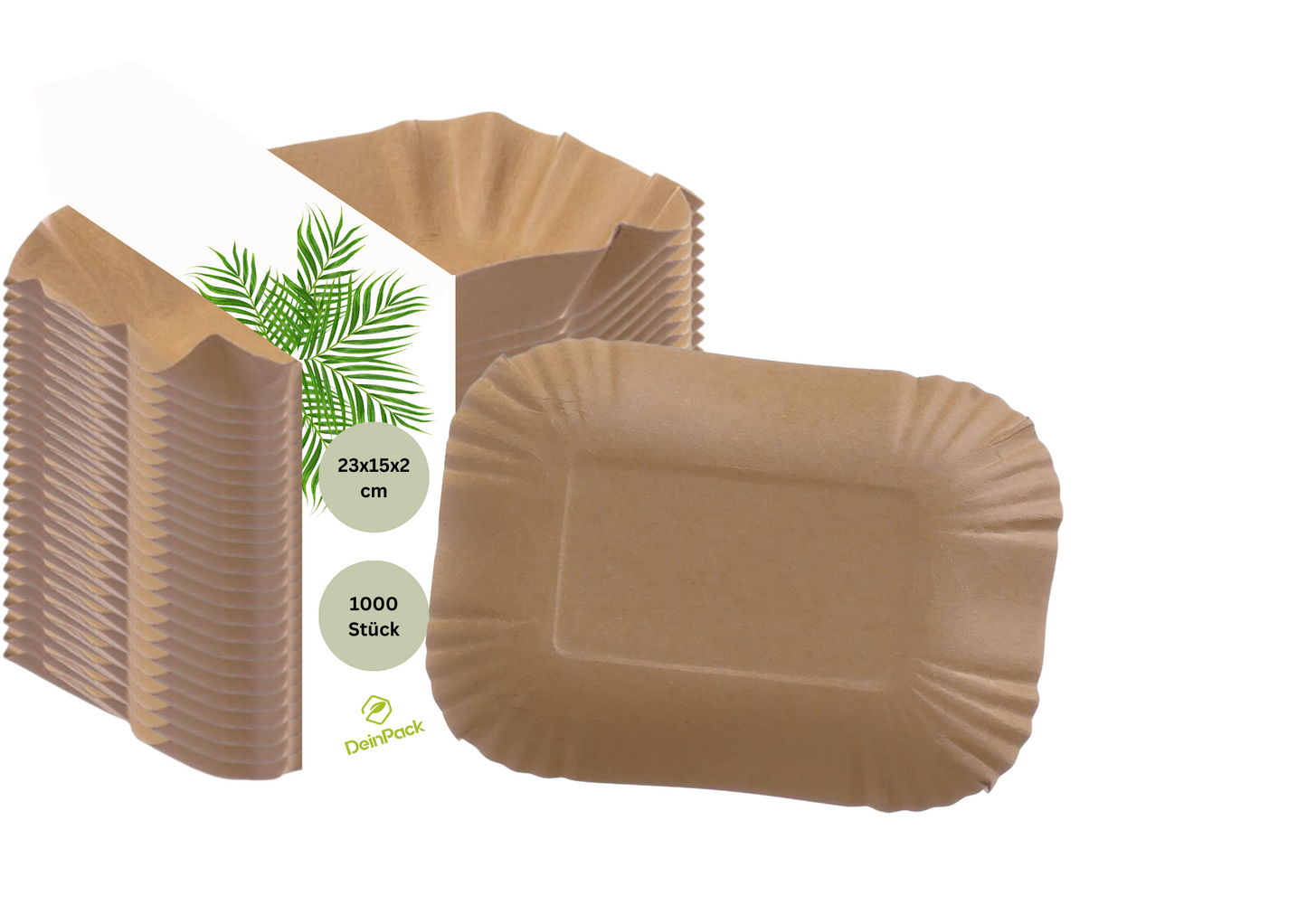 Pappschüsseln Bio Braun | 230x150x20mm 1000 Stück