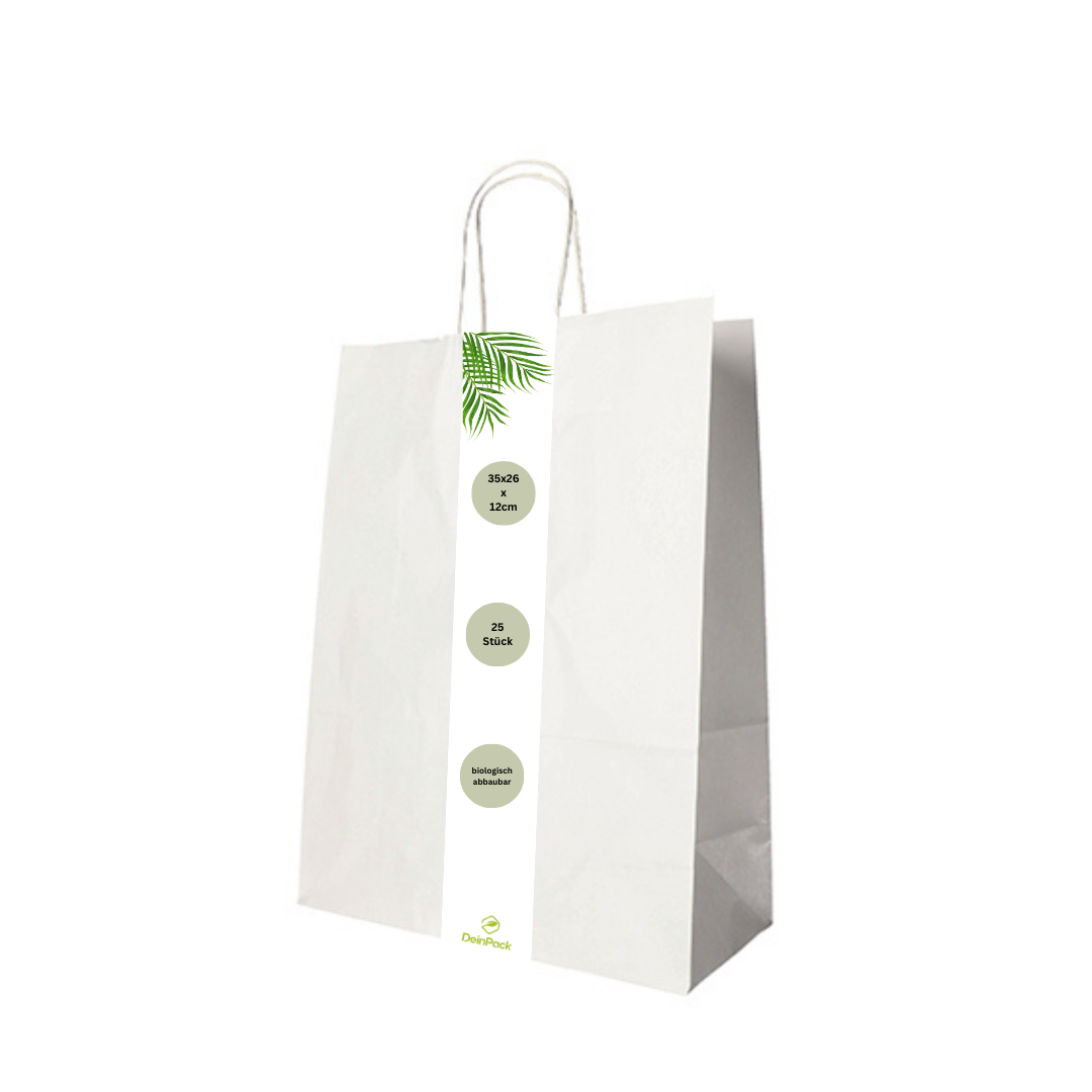 Papiertragetasche Kordel weiß