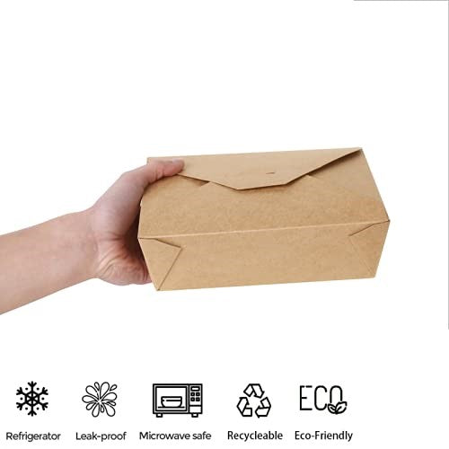Take-Out-Box 1600ml, Kraft-Karton, braun, 200x140x65mm, 200 Stück