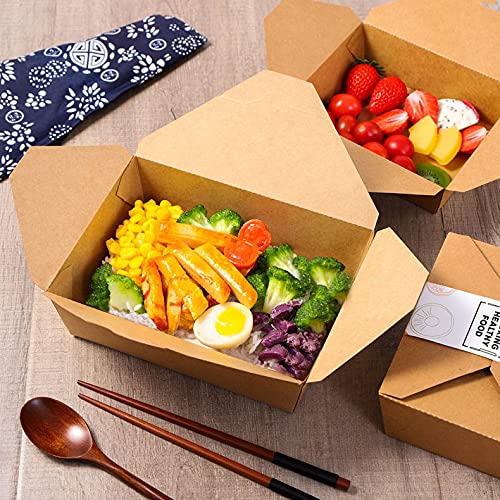 Take-Out-Box 1600ml, Kraft-Karton, braun, 200x140x65mm, 200 Stück