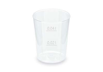 Mehrweg-Schnapsglas, 2 cl und 4 cl, Plastikbecher glasklar für Shots & Party-Drinks