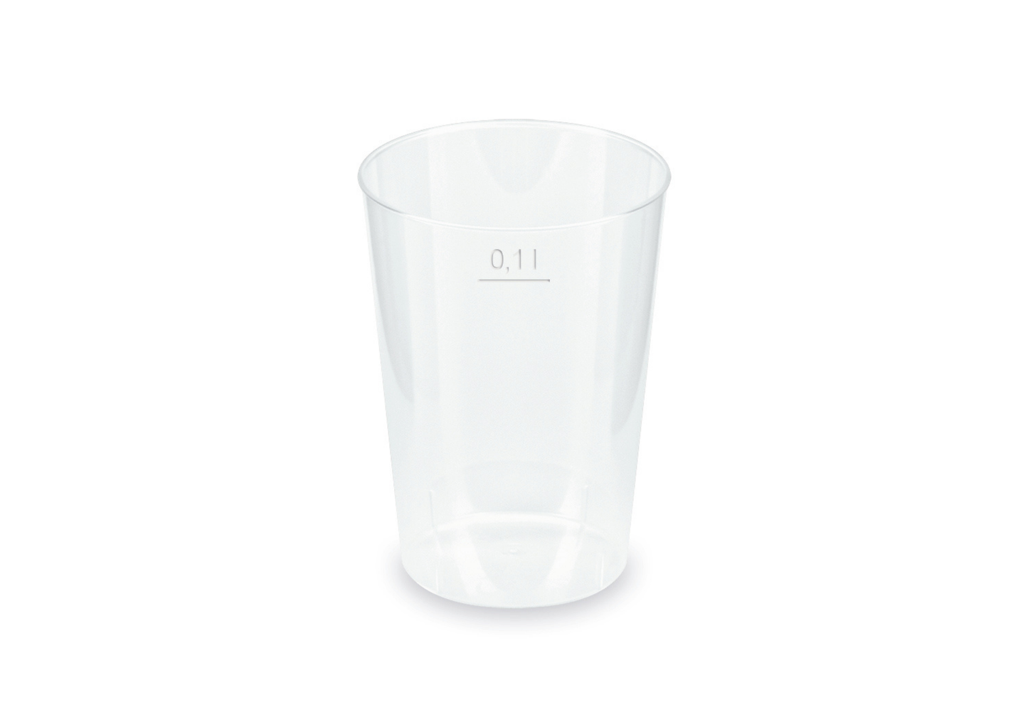 Mehrwegbecher PP transparent, leichter Mehrweg-Trinkbecher, Hartplastik - 0,1l