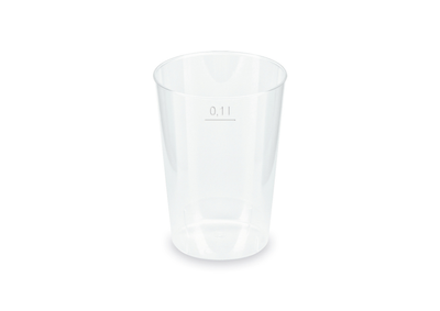 Mehrwegbecher PP transparent, leichter Mehrweg-Trinkbecher, Hartplastik - 0,1l