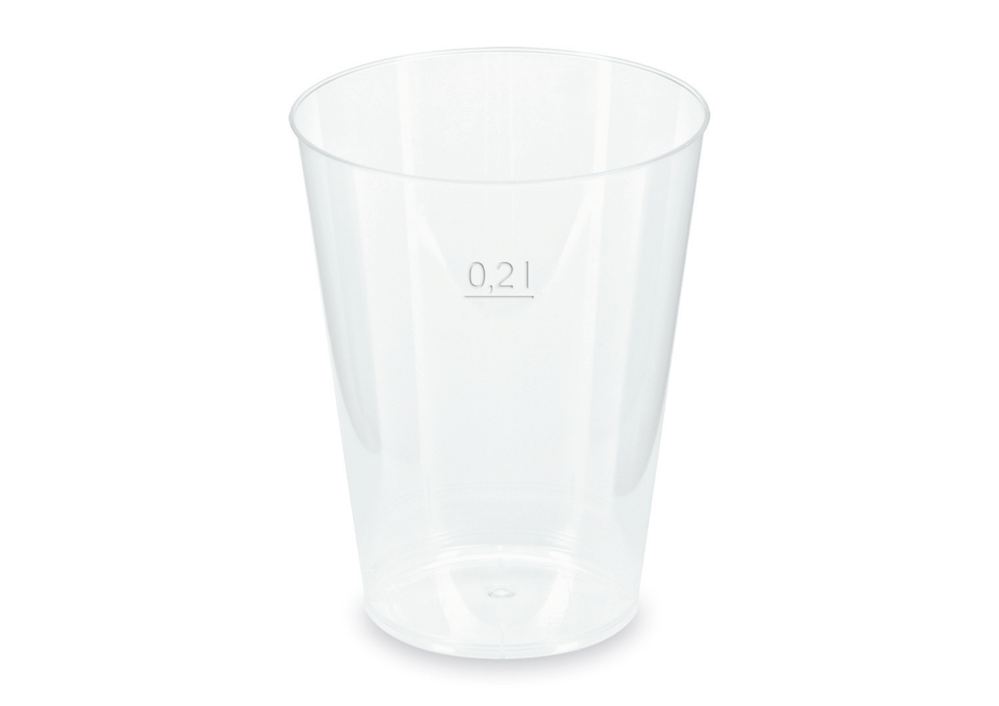 Mehrwegbecher PP transparent, leichter Mehrweg-Trinkbecher, Hartplastik - 0,2l