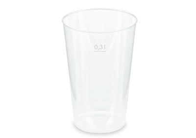 Mehrwegbecher PP transparent, leichter Mehrweg-Trinkbecher, Hartplastik - 0,3l