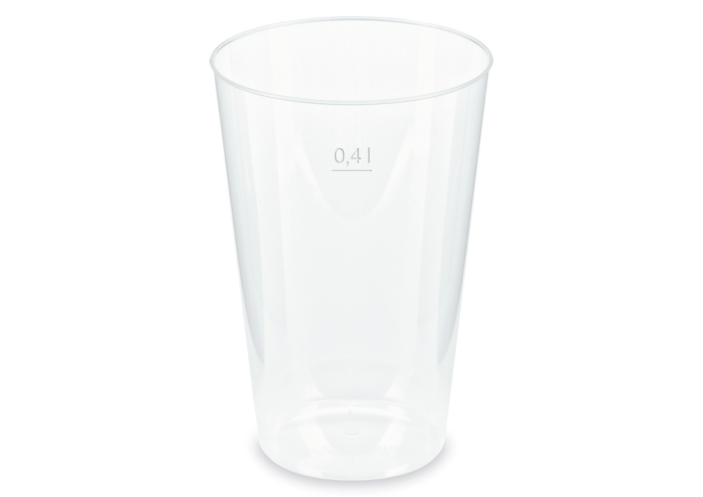 Mehrwegbecher PP transparent, leichter Mehrweg-Trinkbecher, Hartplastik - 0,4l