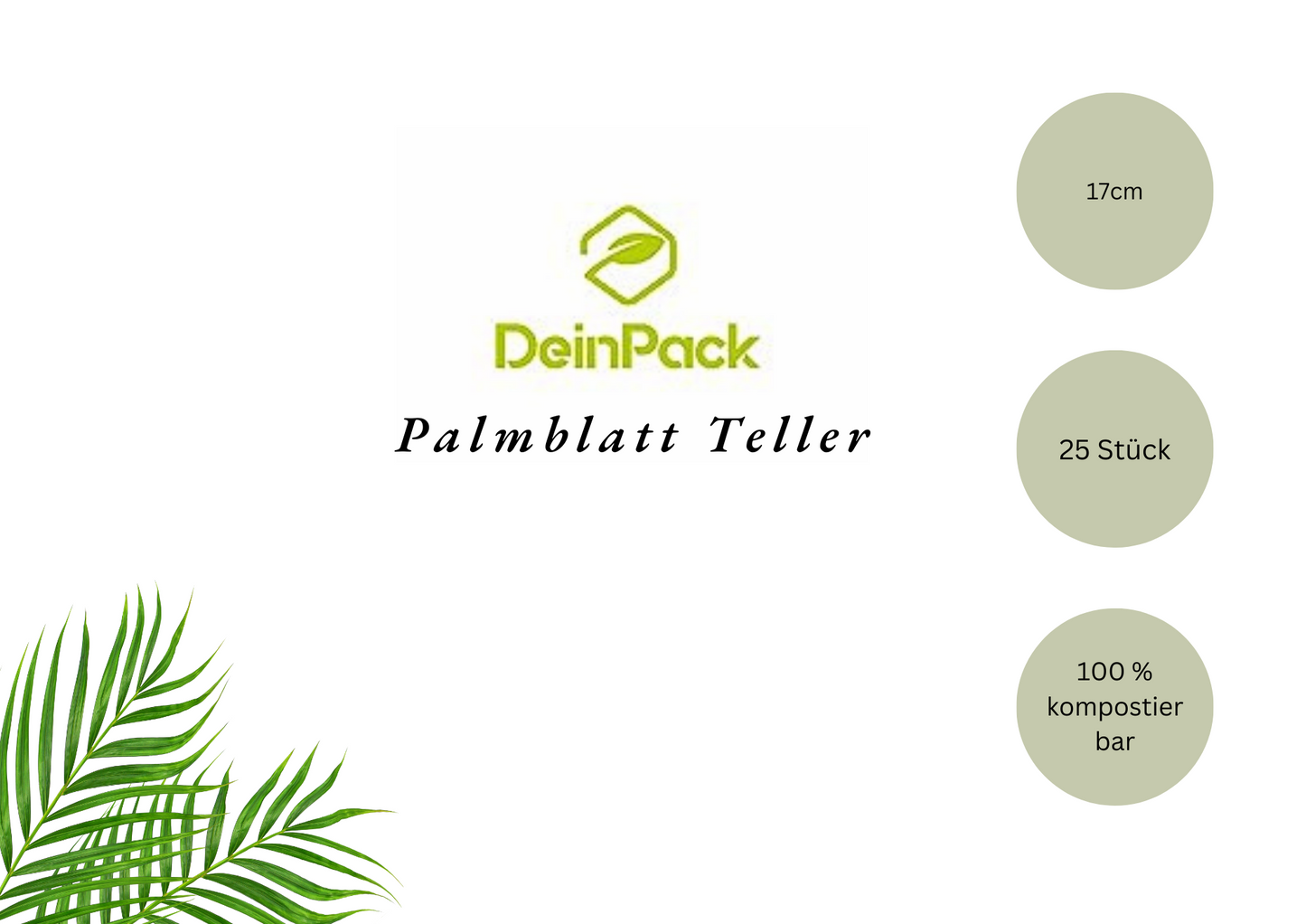 Palmblatt Teller 17cm rund
