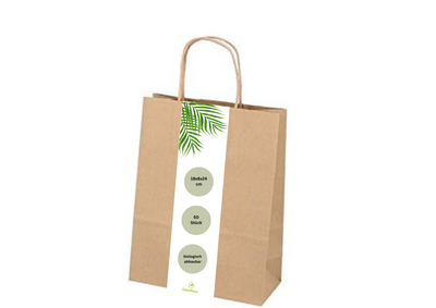 Umweltschonende Papier Tragetaschen mit Kordelgriff | div. Größen