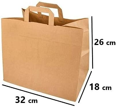 Umweltschonende Papier Tragetaschen 25 Stück 32 x 18 x 26 cm