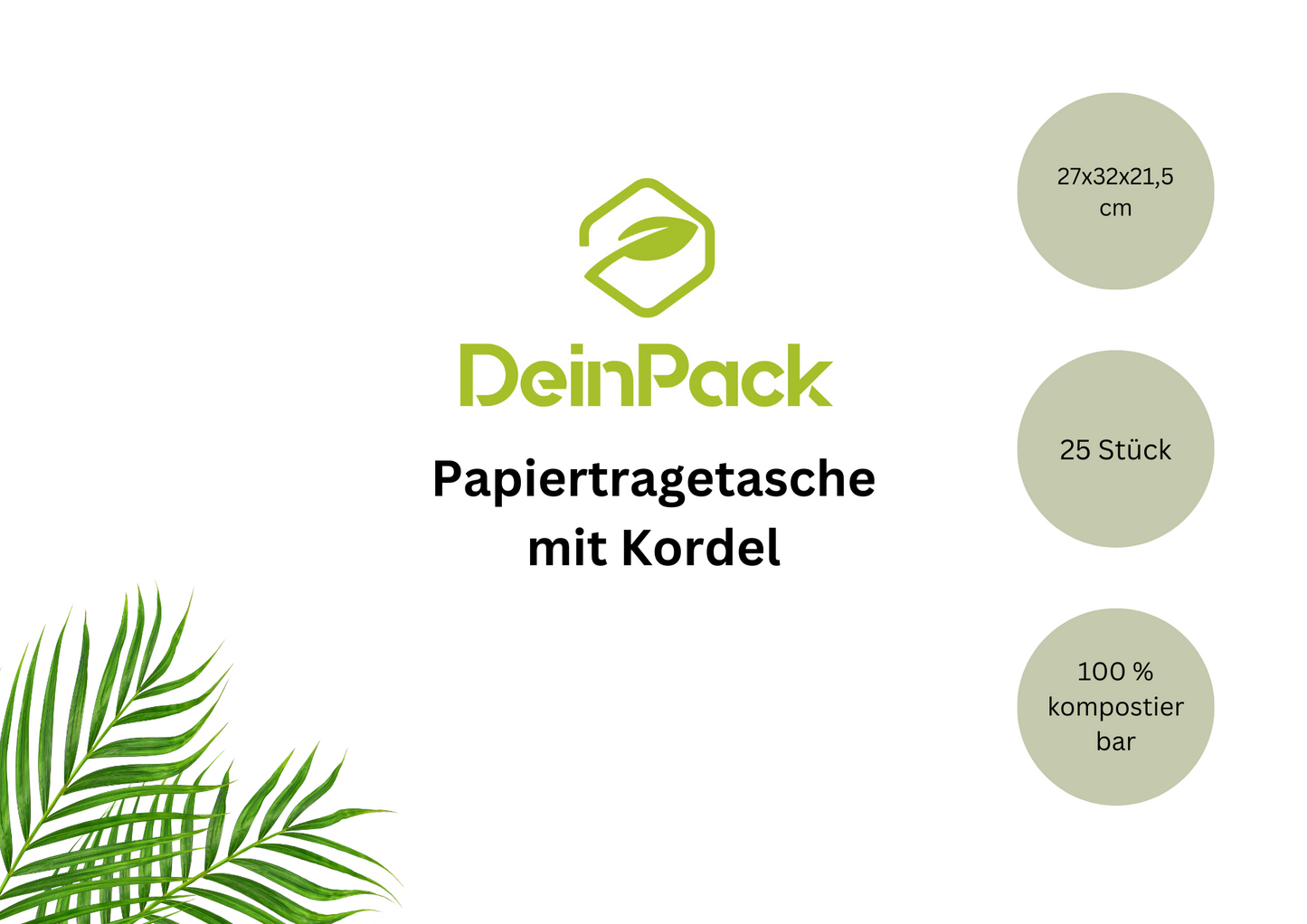 Papiertragetasche Kordel weiß