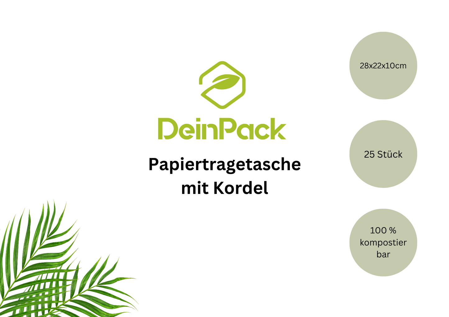 Papiertragetasche Kordel weiß