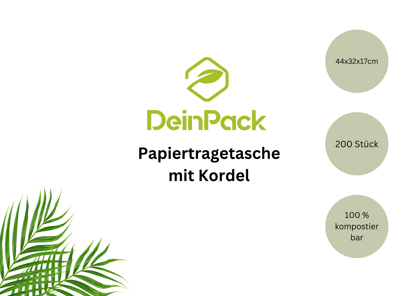 Papiertragetasche Kordel weiß