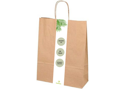 Umweltschonende Papier Tragetaschen 50 Stück 32 x 12 x 41 cm