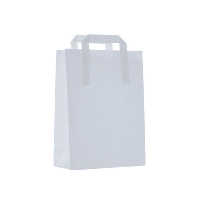 DeinPack 50 x Papier Tragetaschen weiß 22 x 10,5 x 30 cm