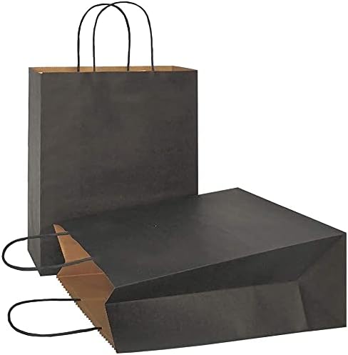 Papiertüten mit Henkel Schwarz 25 Stück 32 x 12 x 41 cm