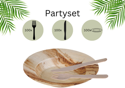 Party Set Palmblatt Teller