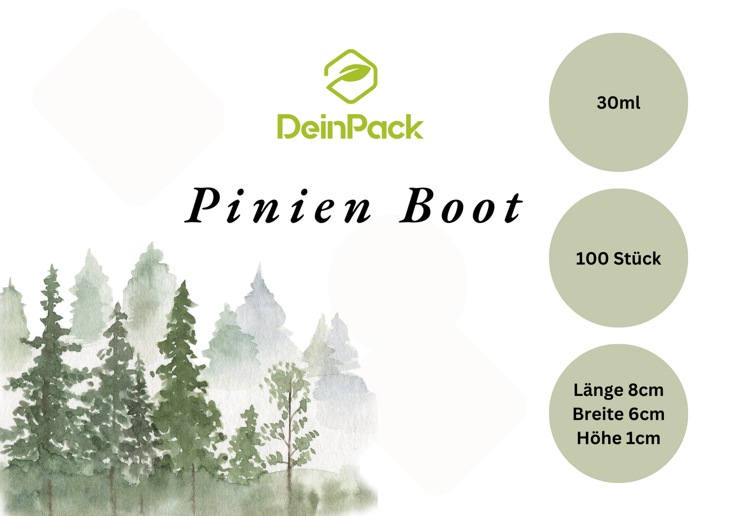 Pinienboot 100 Schiffchen 30ml | Länge 8cm Breite 6cm Höhe 1cm