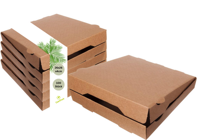 Pizzakarton 26x26 Pizzaschachtel Karton für Pizza 100 Stück