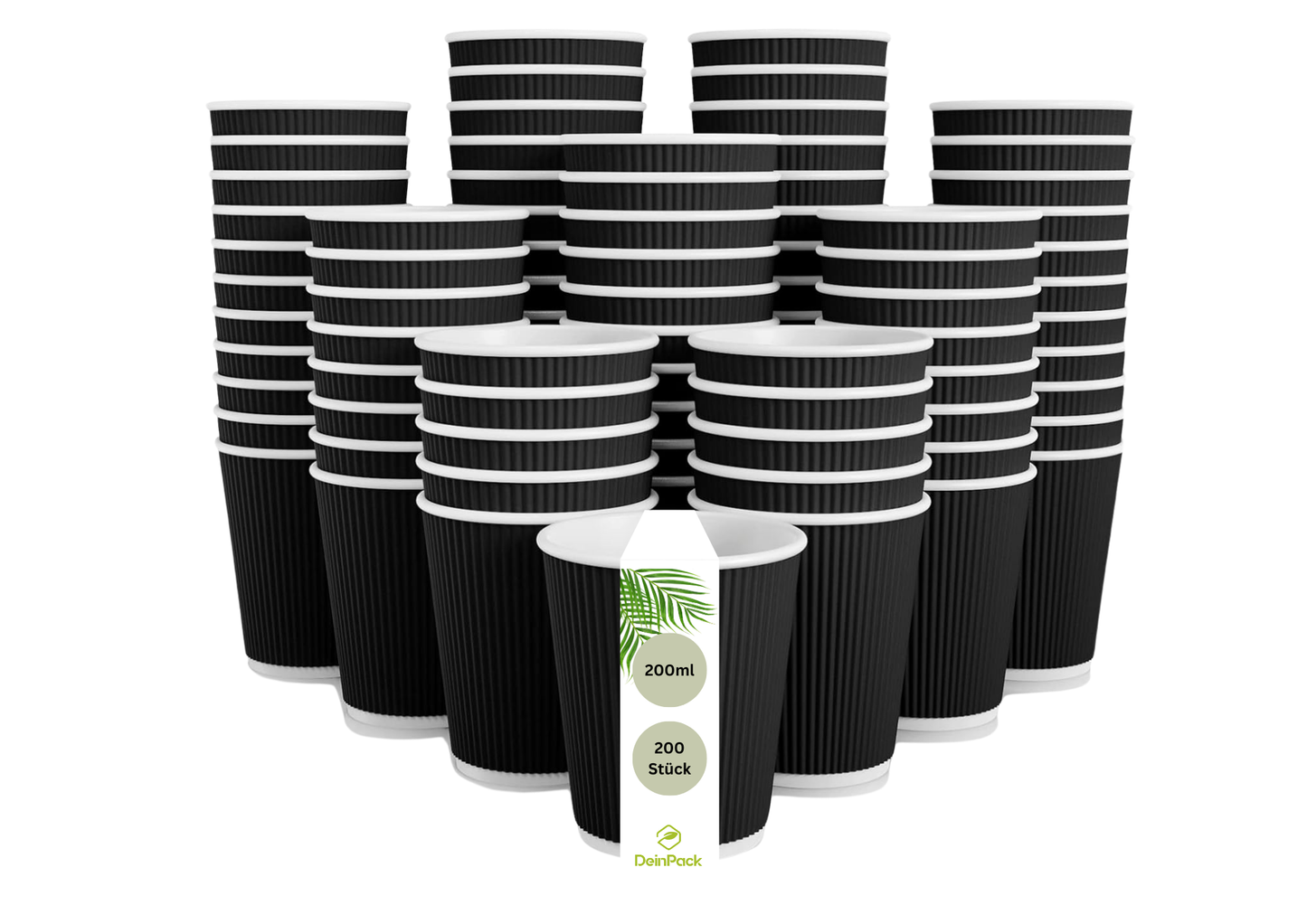 Riffelbecher schwarz