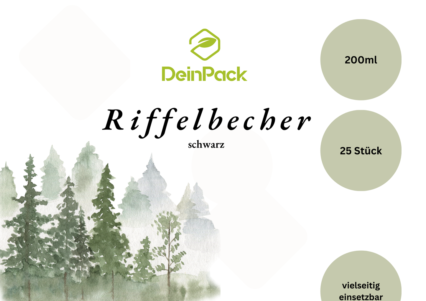 Riffelbecher schwarz
