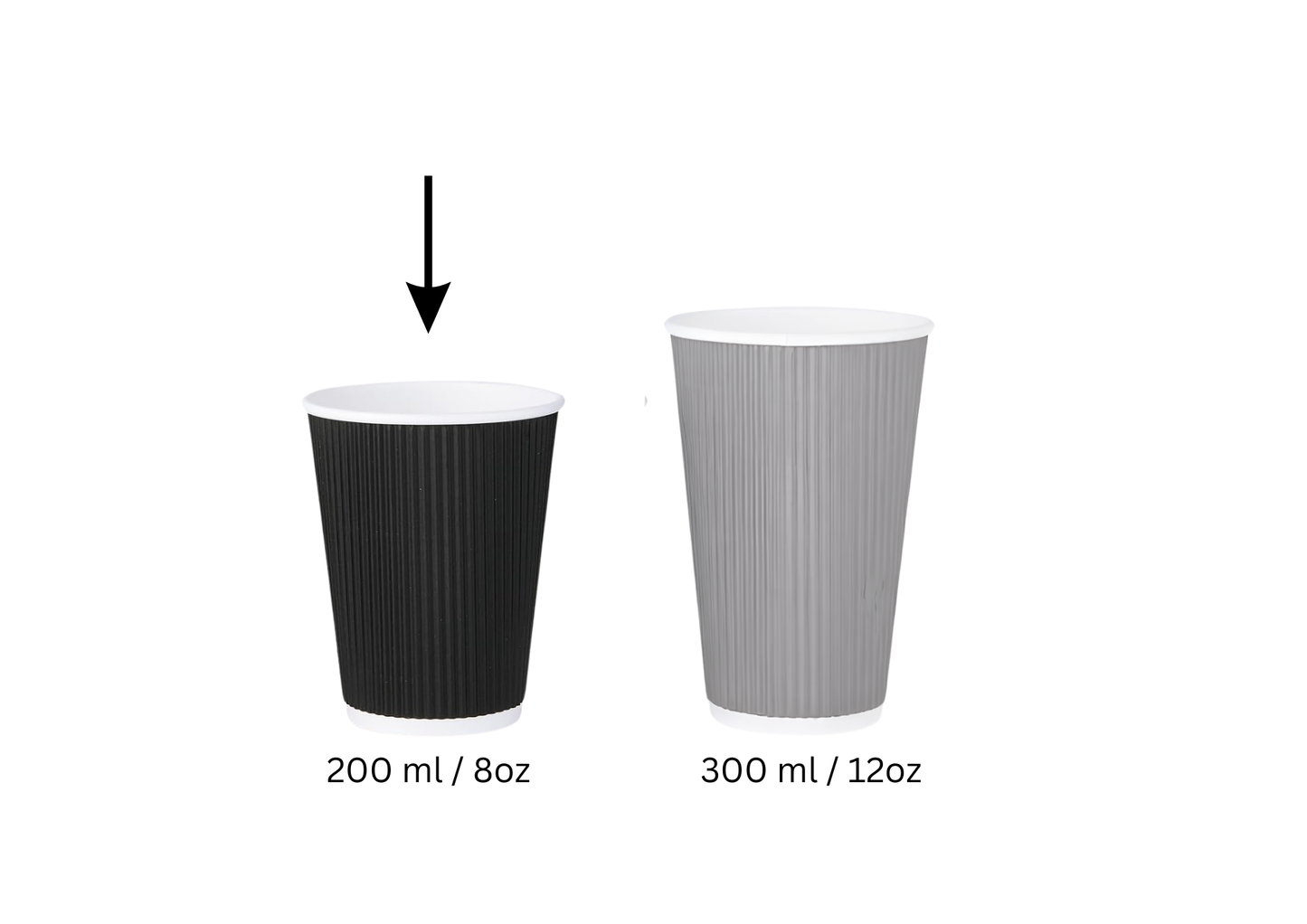 Riffelbecher schwarz