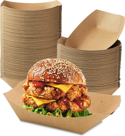 DeinPack Snackschale Pappe  500 ml 1000 Stück Einweg Schiffchen mit Biobeschichtung