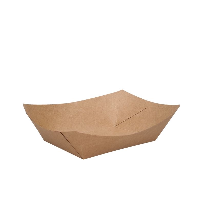 DeinPack Snackschale Pappe  500 ml 1000 Stück Einweg Schiffchen mit Biobeschichtung