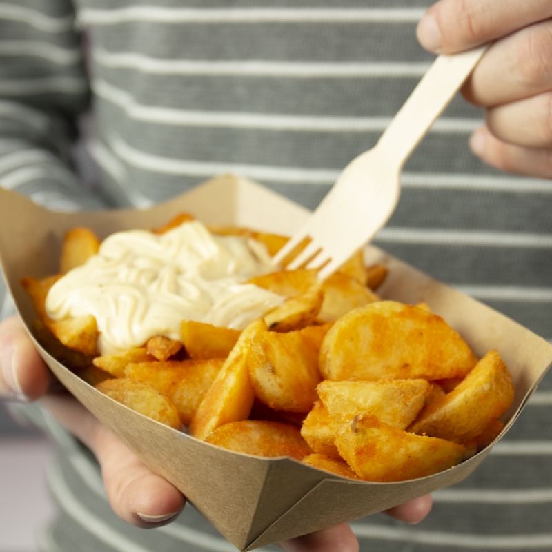 DeinPack Snackschale Pappe  800 ml 500 Stück Fingerfood Einweg Schiffchen mit Biobeschichtung