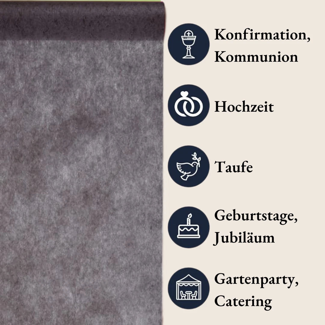 DeinPack Vlies Tischläufer Rolle 30 cm x 10 m - verschiedene Farben