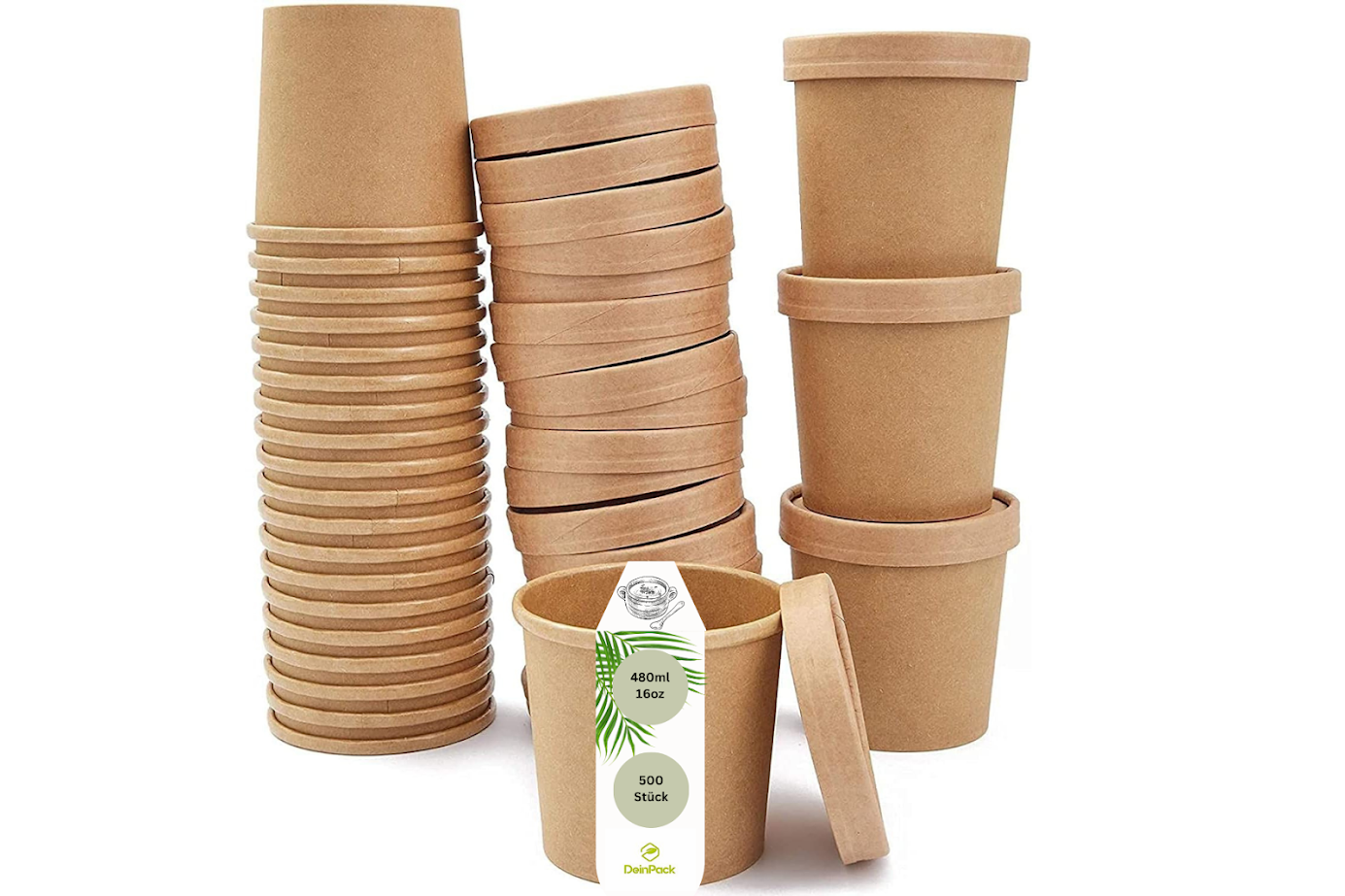 Suppenbecher to go braun mit Deckel 480 ml 16 oz
