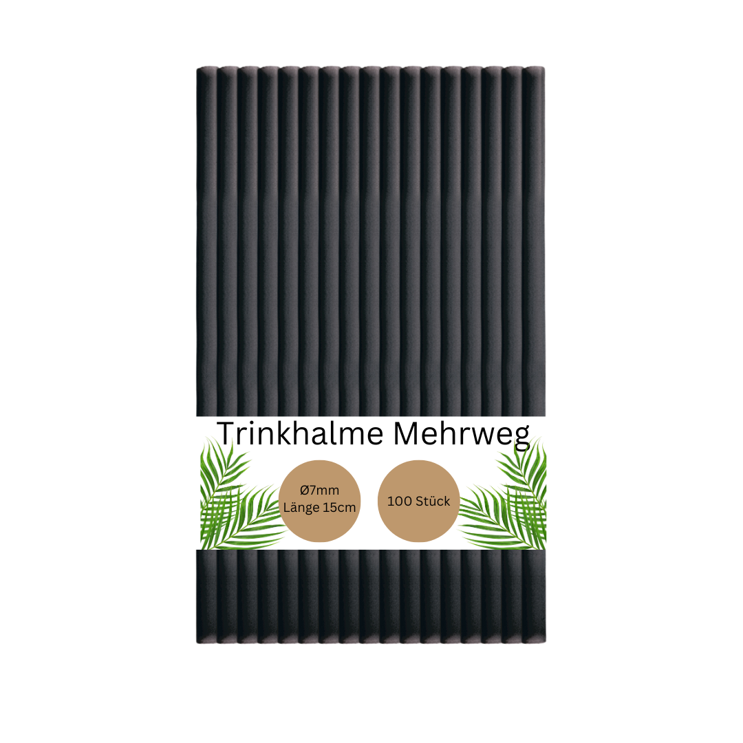 Trinkhalm schwarz 7x150mm