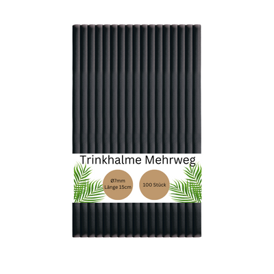 Trinkhalm schwarz 7x150mm